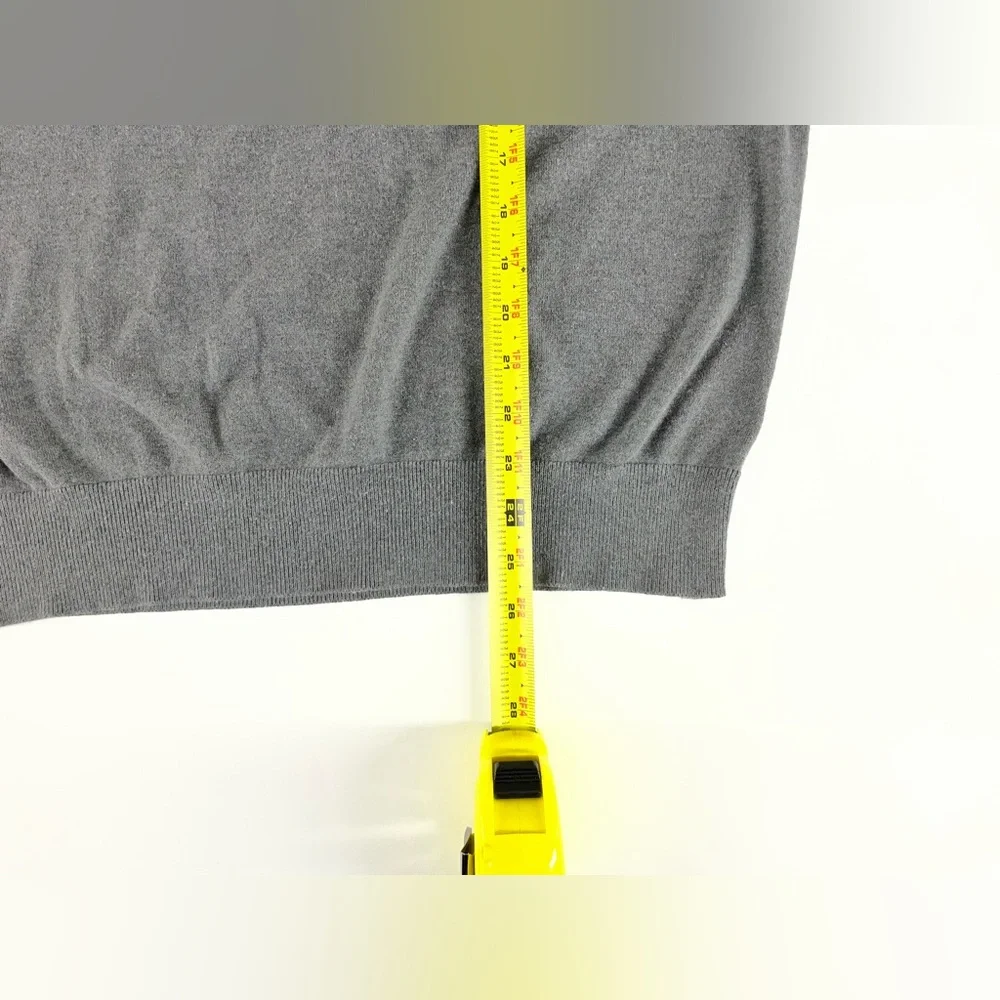 Banana Republic Luxury Blend Silk Cotton Cashmere Gray V-Neck Sweater Mens Large